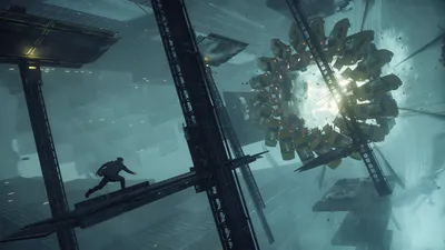 Official CONTROL Resonant screenshot of a strange glowing structure surrounded by floating debris